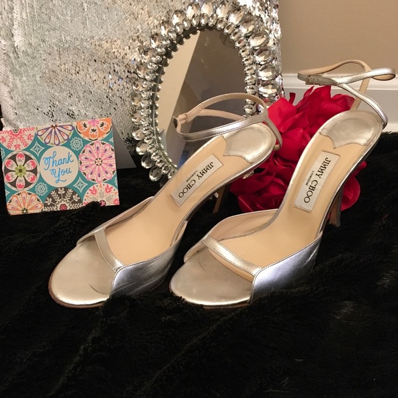 Jimmy Choo Shoes - 💥💥BOMB DROP Jimmy Choo Silver Strap Heels
